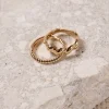 Humble + Heart Double EOL Twist Gold Ring Set