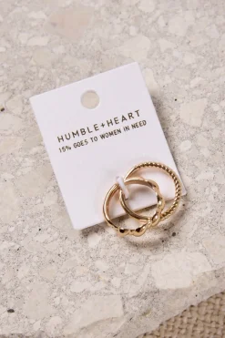 Humble + Heart Double EOL Twist Gold Ring Set