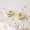 Humble + Heart Double Loop Gold Earrings