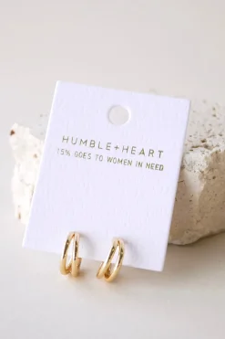 Humble + Heart Double Loop Gold Earrings