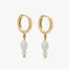 Murkani Double Pearl 18k Gold Plated Huggie EOL Earrings