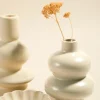 Flo's Home Double Stacked Matte Ivory 12cm Bud Vase
