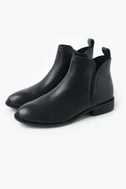 Walnut Douglas Black Leather Ankle Boot