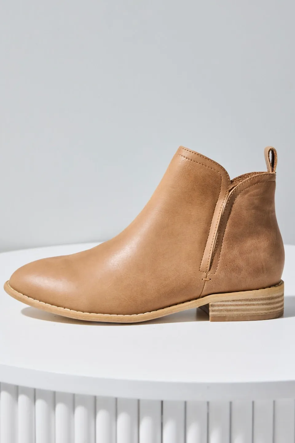 Walnut Douglas Tan Leather Ankle Boot
