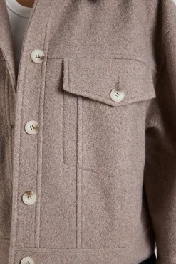 Among the Brave Driver Taupe Boucle Trucker Jacket