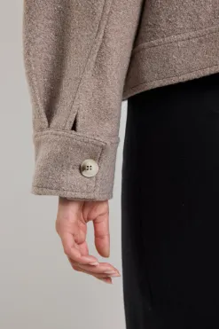 Among the Brave Driver Taupe Boucle Trucker Jacket