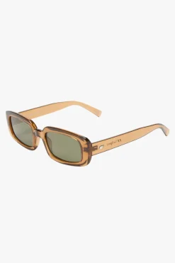 Le Specs Dynamite Tobacco Rectangle Khaki Mono Lens Sunglasses