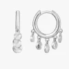 Ania Haie Ear We Go Mini Hanging Disc EOL Silver Huggie Hoops Earrings