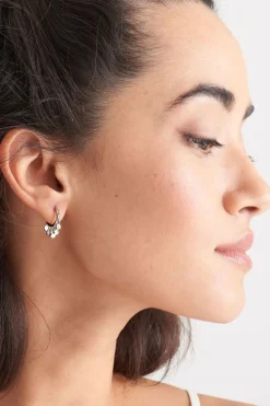 Ania Haie Ear We Go Mini Hanging Disc EOL Silver Huggie Hoops Earrings