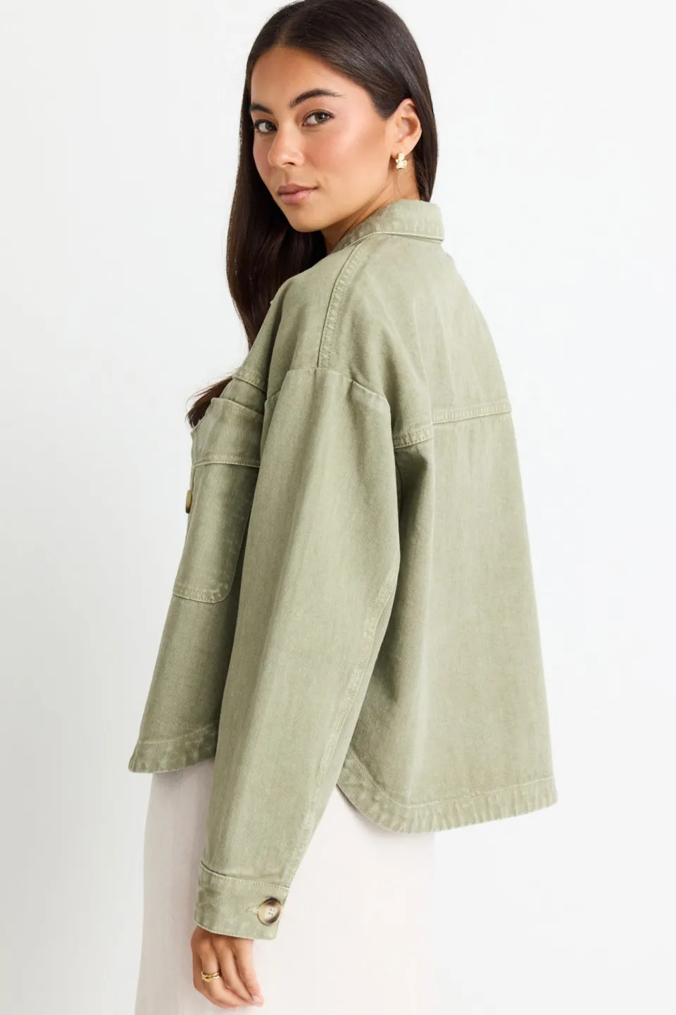 Among the Brave Echo Khaki Patch Pocket Denim Jacket