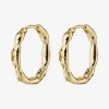 Pilgrim Eddy Recycled Organic Shaped Large Gold Plated EOL Hoop Earrings