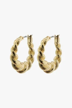 Pilgrim Eileen Gold Twirl Hoop Earrings
