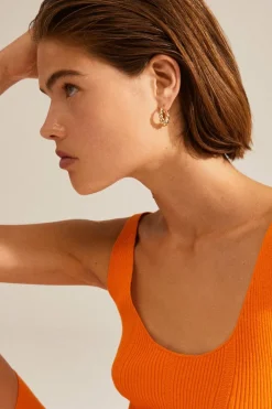 Pilgrim Eileen Gold Twirl Hoop Earrings