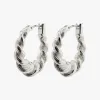 Pilgrim Eileen Silver Twirl Hoop Earrings