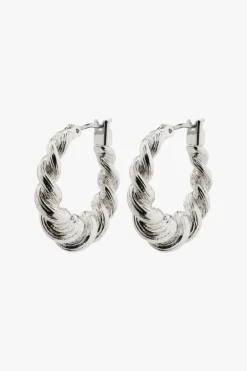 Pilgrim Eileen Silver Twirl Hoop Earrings