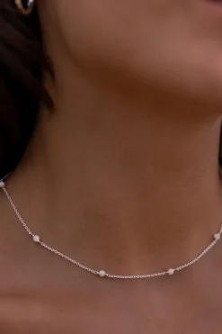 Love Lunamei Elara Mother Of Pearl Ball Sterling Silver Plated Necklace