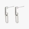 Pilgrim Elise Linked Earrings Silver Plated with Crystal