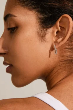 Pilgrim Elise Linked Earrings Silver Plated with Crystal