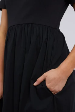 Foxwood Ella Black SS Midi Dress