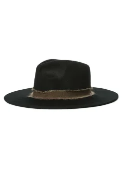 Brixton Ella Fedora Felt Black Brown Hat