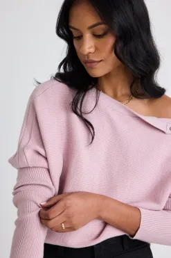 By Rosa. Elope Blush Pink Batwing Knit Jumper