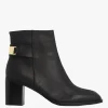 Nude Elsie Mid Heel Black Ankle Boot