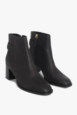 Nude Elsie Mid Heel Black Ankle Boot