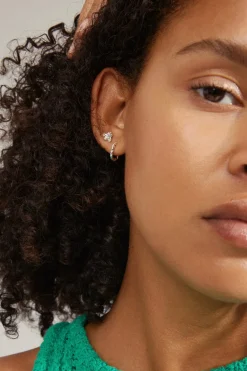 Pilgrim Emanuelle Silver Crystal EOL Stud + Hoop Earring set 3