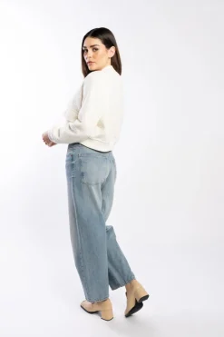 Drama The Label Emily Ivory Cropped Bomber Jacket