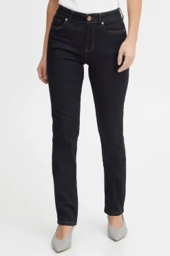 Pulz Jeans Emma Dark Unwashed High Waisted Straight Leg Jean