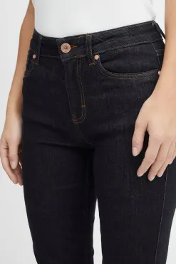 Pulz Jeans Emma Dark Unwashed High Waisted Straight Leg Jean