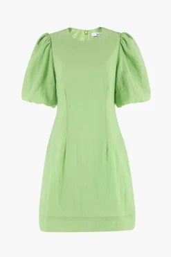 Stories be Told Emory Apple Puff Sleeve Tie Mini Dress