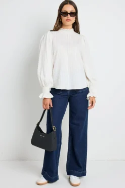 Ivy + Jack Emphatic Ivory Stripe High Neck Top
