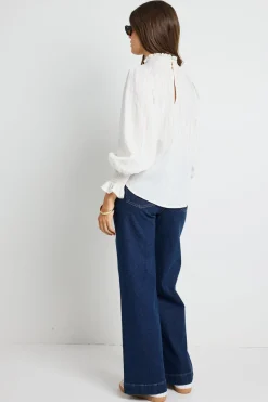 Ivy + Jack Emphatic Ivory Stripe High Neck Top