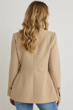Among the Brave Enough Camel Textured Fitted Blazer