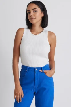 Among the Brave Envy White Rib Cut Away Tank