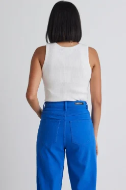 Among the Brave Envy White Rib Cut Away Tank