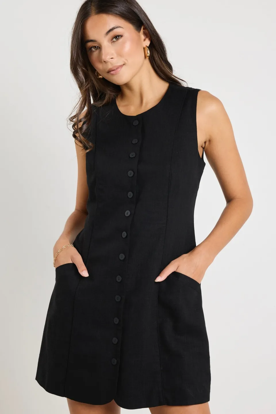 RE:UNION Label Escape Black Mini Vest Dress
