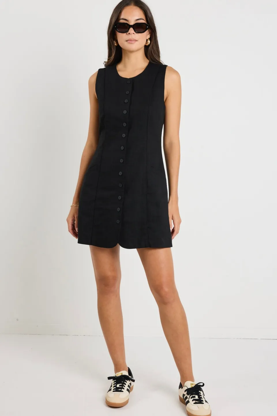RE:UNION Label Escape Black Mini Vest Dress