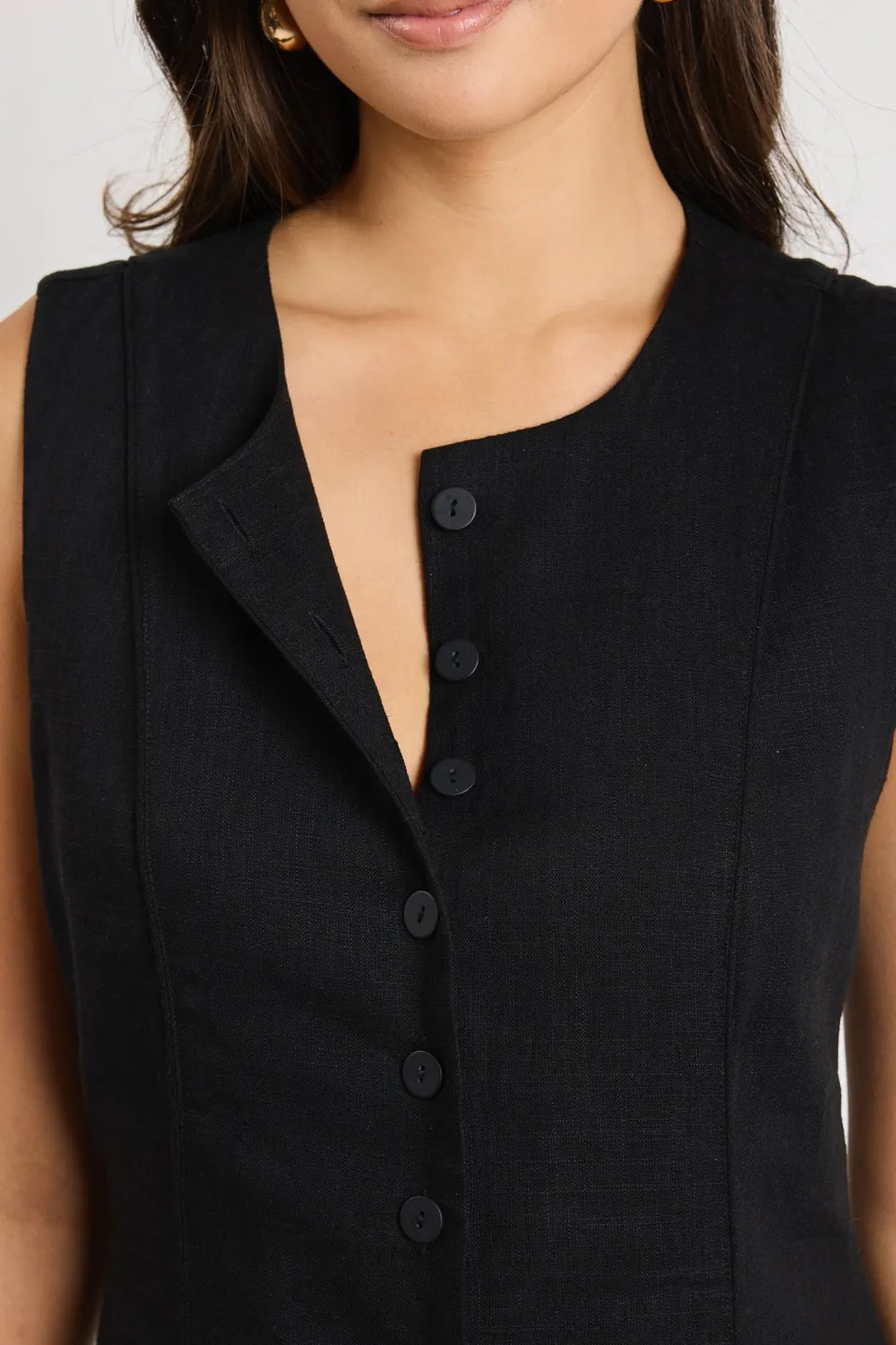 RE:UNION Label Escape Black Mini Vest Dress