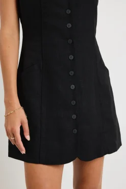 RE:UNION Label Escape Black Mini Vest Dress