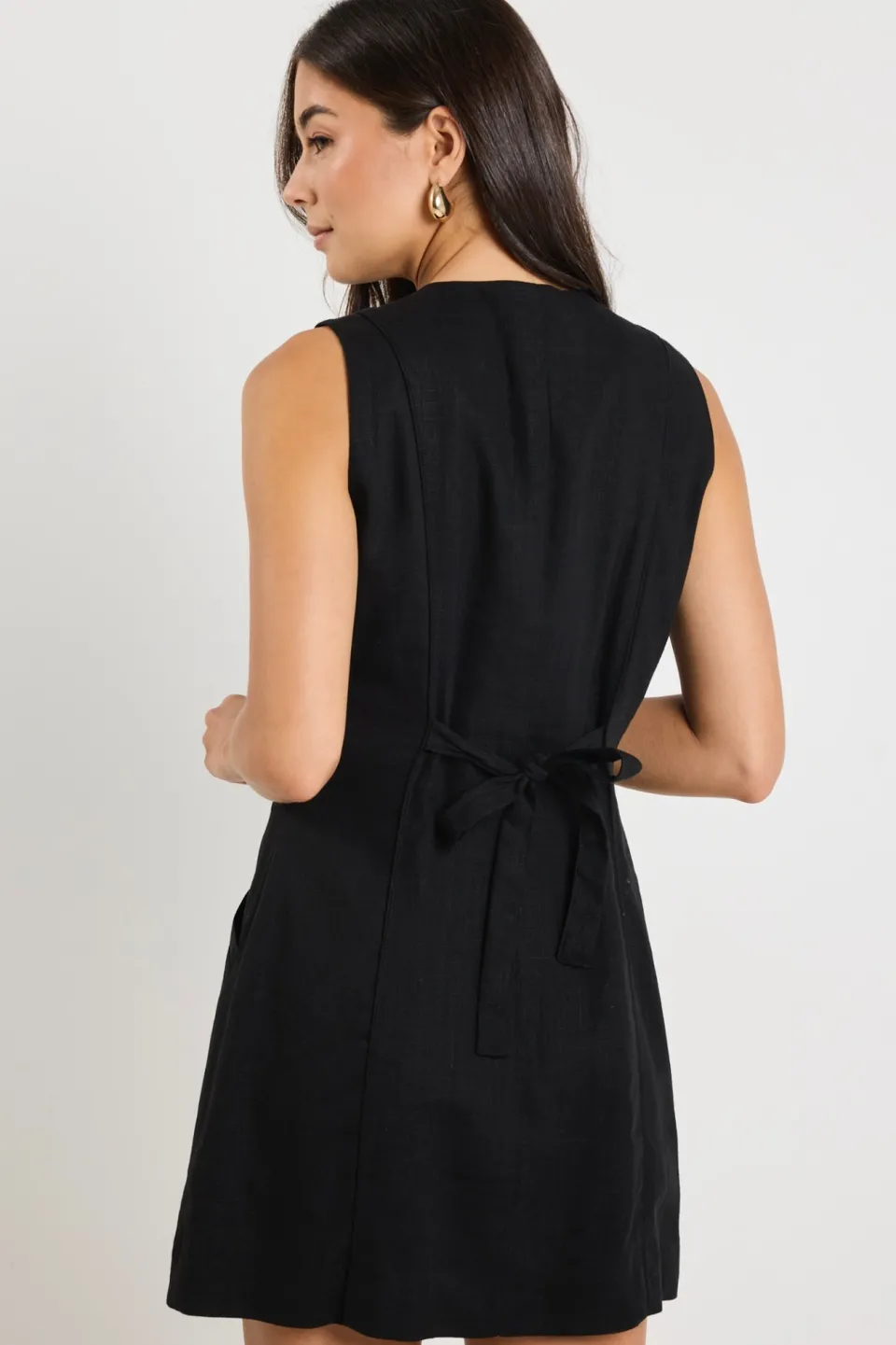 RE:UNION Label Escape Black Mini Vest Dress