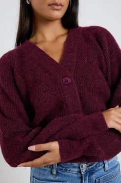 Stories be Told Essence Burgundy Knit Cardigan