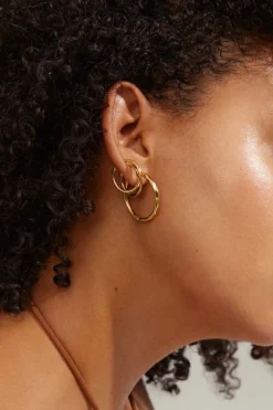 Pilgrim Eve Hoop 2-in-1 Set Gold-Plated Earrings