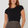 Love Lulu Ever Black Longer Baby Rib Tee