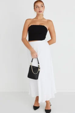 Stories be Told Facade Black Crepe Bustier Top