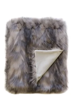Heirloom Faux Fur Mountain Hare Grey Throw