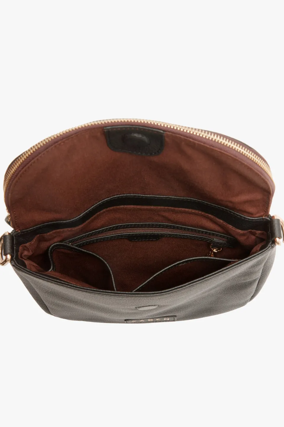 Saben FiFi Black Fold Over Leather Shoulder Bag
