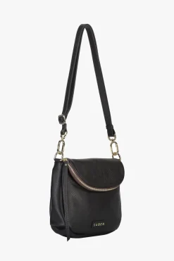 Saben FiFi Black Fold Over Leather Shoulder Bag
