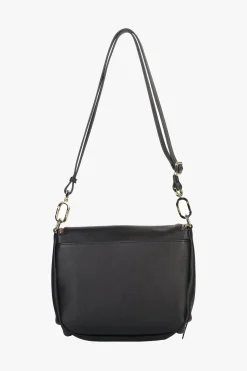 Saben FiFi Black Fold Over Leather Shoulder Bag